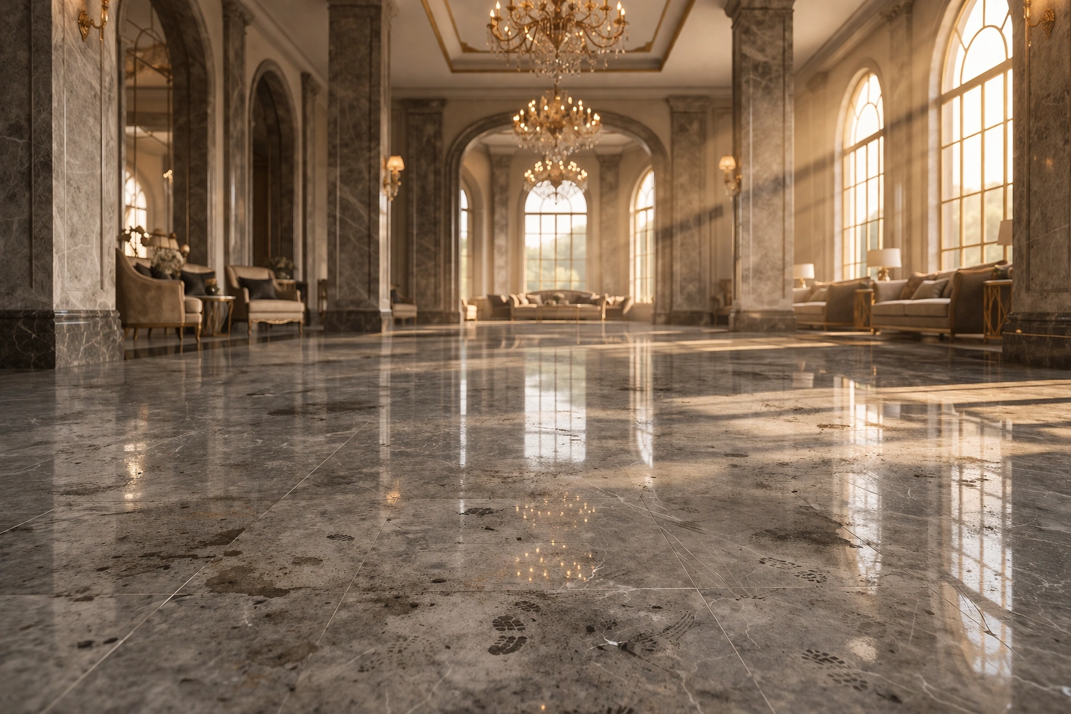 Before - Stained marble